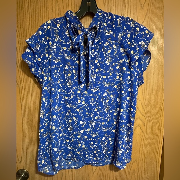 Pleione From Anthropologie Blue Floral Blouse - Picture 2 of 5